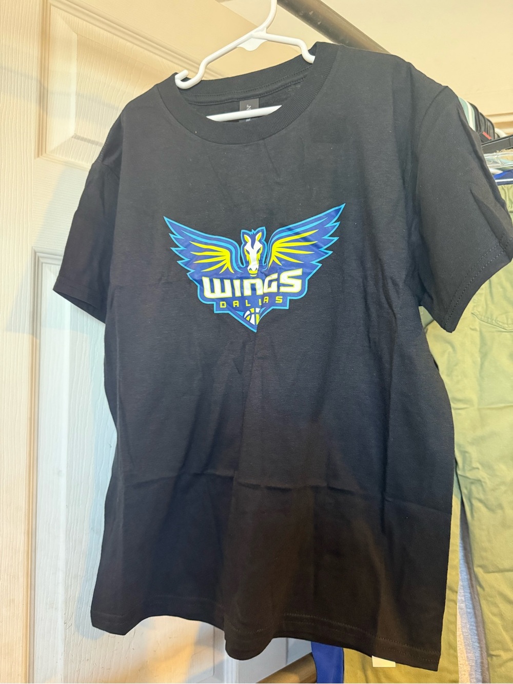 Gildan Black Kids Wings Graphic Tee with Blue and Yellow Logo
